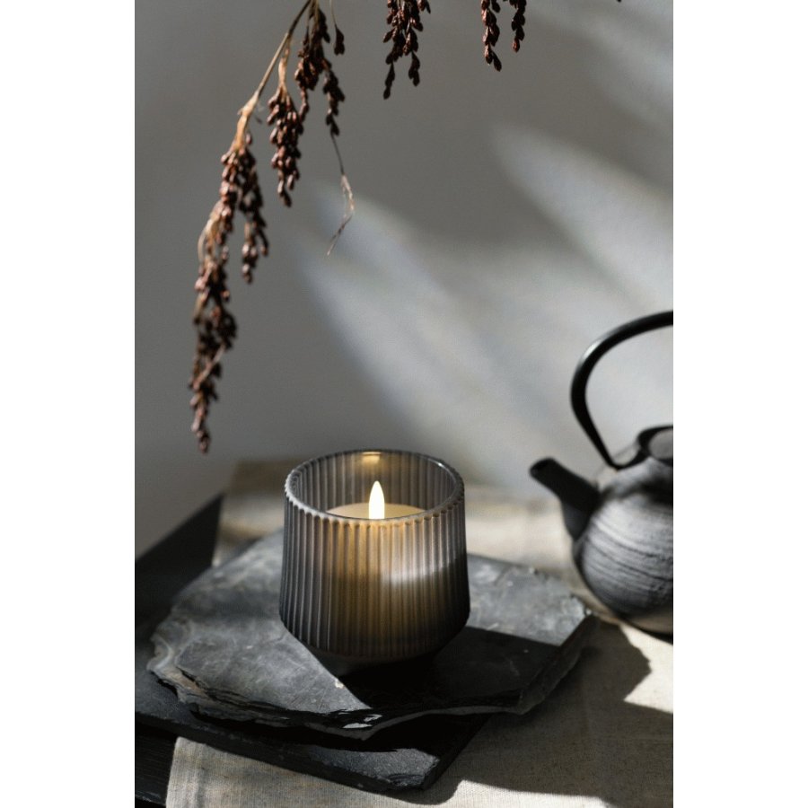 Uyuni Lighting Duftglaslys LED 8,5xH9,5 cm, Harmony Smoke