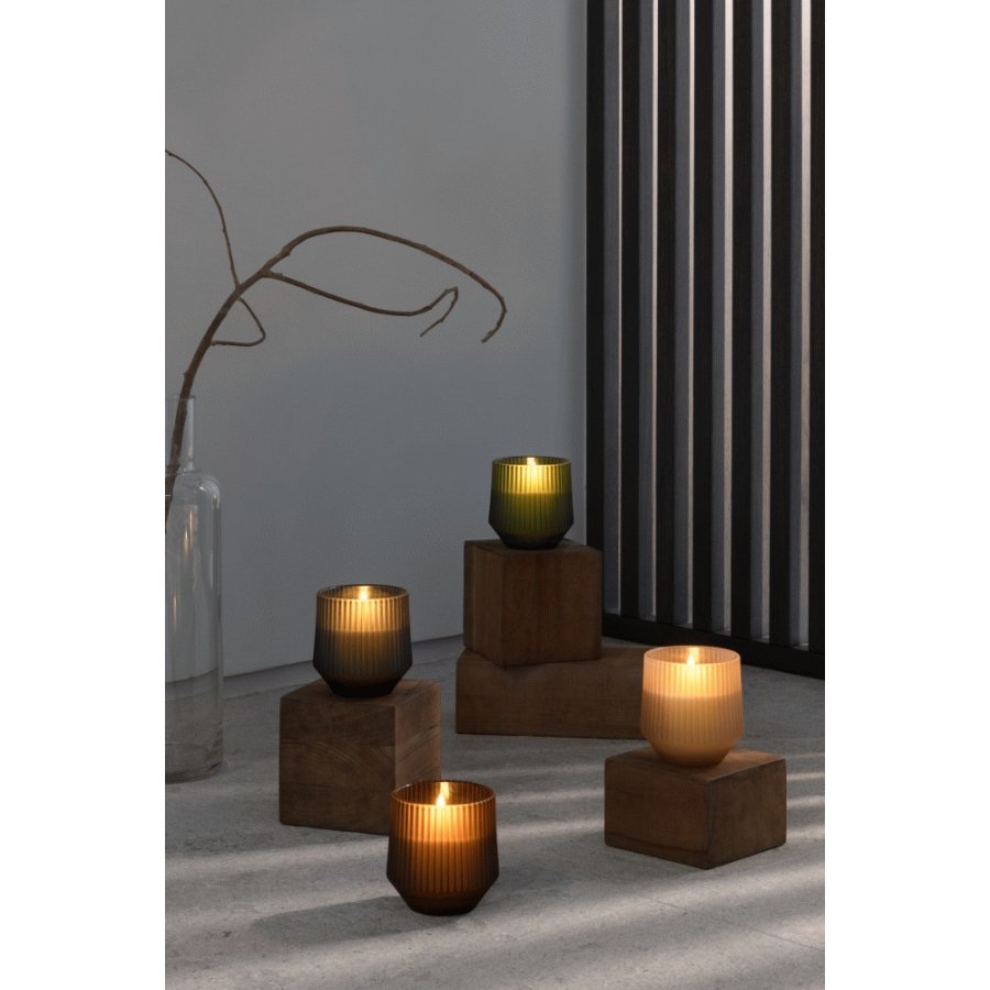 Uyuni Lighting Duftglaslys LED 8,5xH9,5 cm, Harmony Smoke