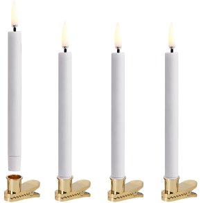 Uyuni Lighting Juletræslys m. Klips LED 4 stk. Ø1,3xH13,8 cm, Hvid Plastik