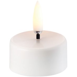 Uyuni Lighting Fyrfadslys Premium LED m. Timer Ø3,8xH2 cm, Hvid Plastik