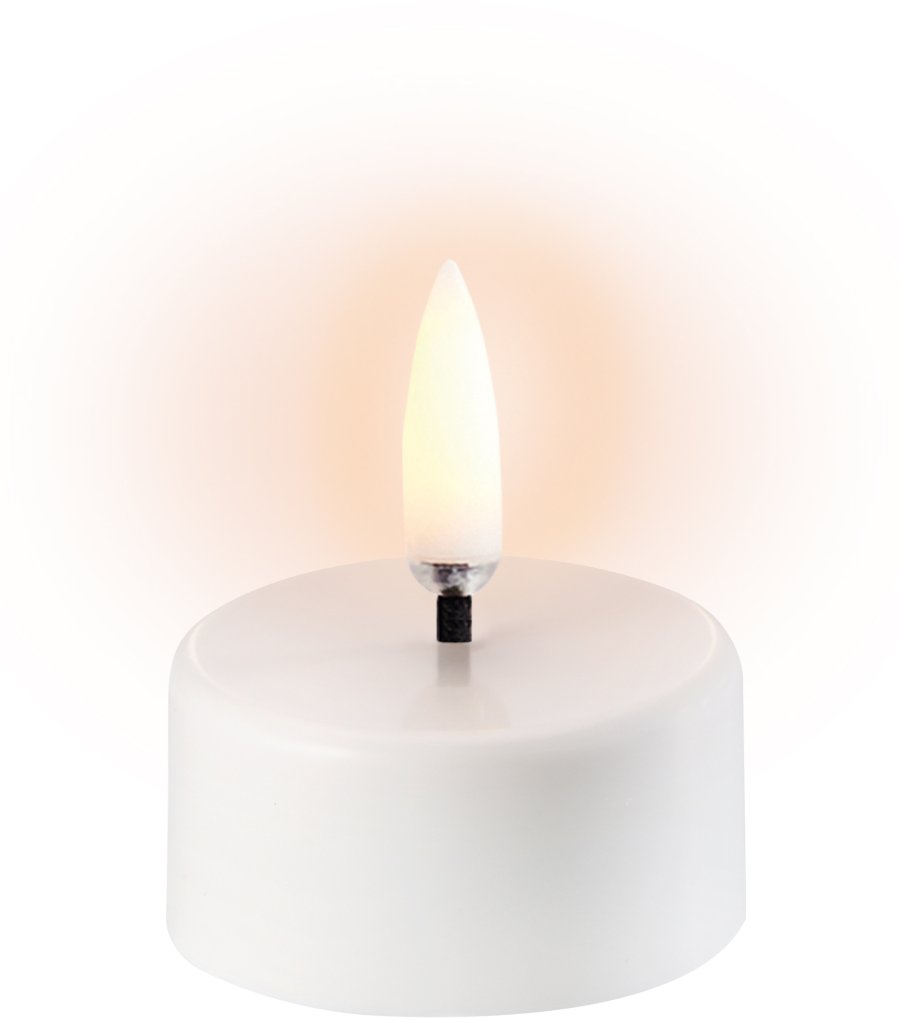 Uyuni Lighting Fyrfadslys Premium LED 3,8xH2 cm, Hvid Plastik
