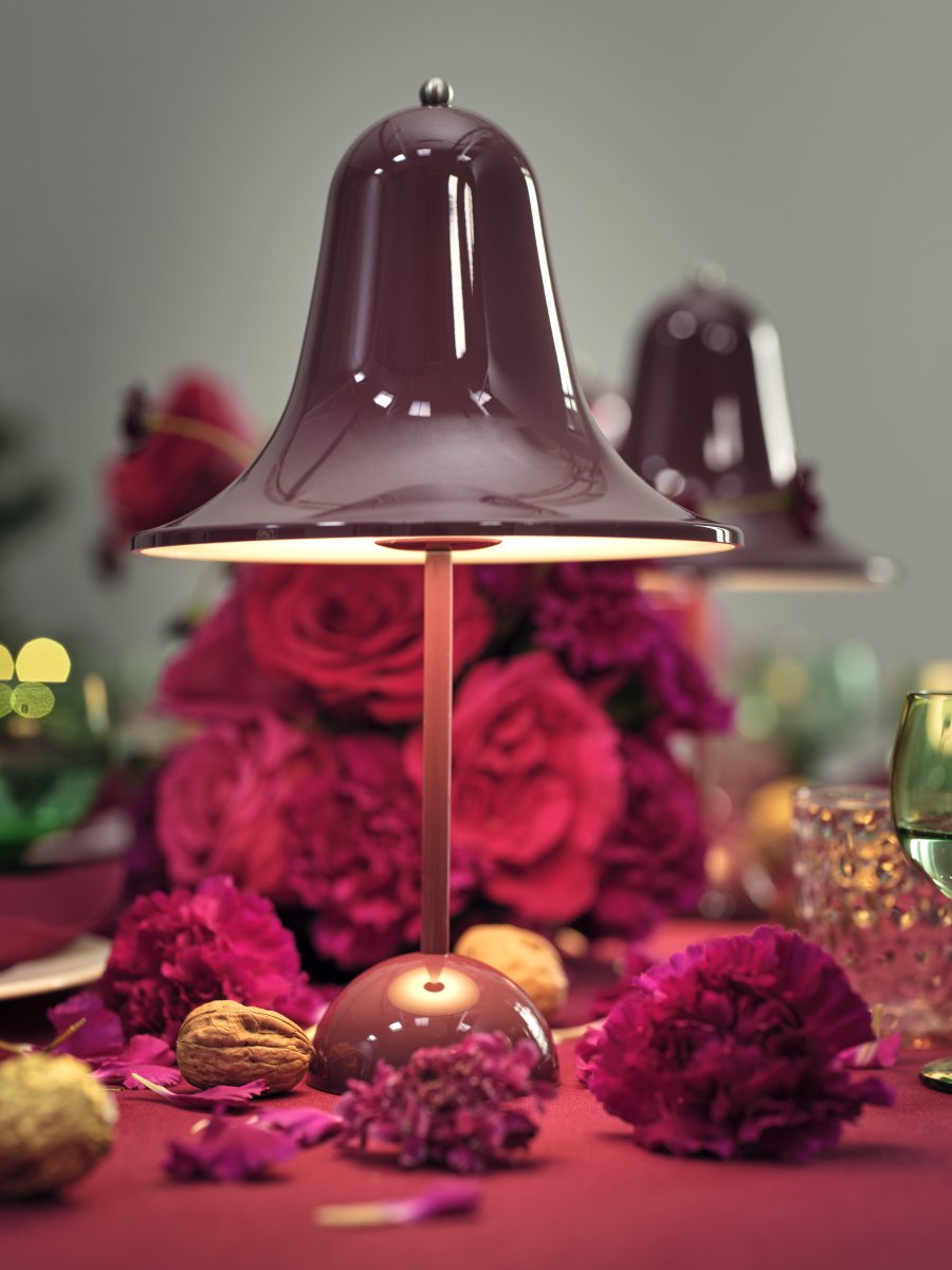 Verpan Pantop Transportabel Bordlampe H30 cm, Burgundy