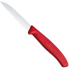 Victorinox Grøntsagskniv Bølgeskær 8 cm, Rød