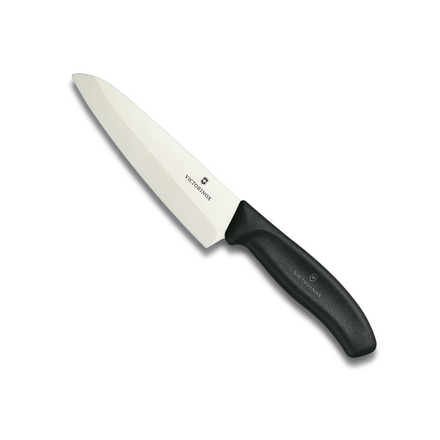 Victorinox Kokkekniv Keramisk Hvid klinge 15 cm, sort Fibrox