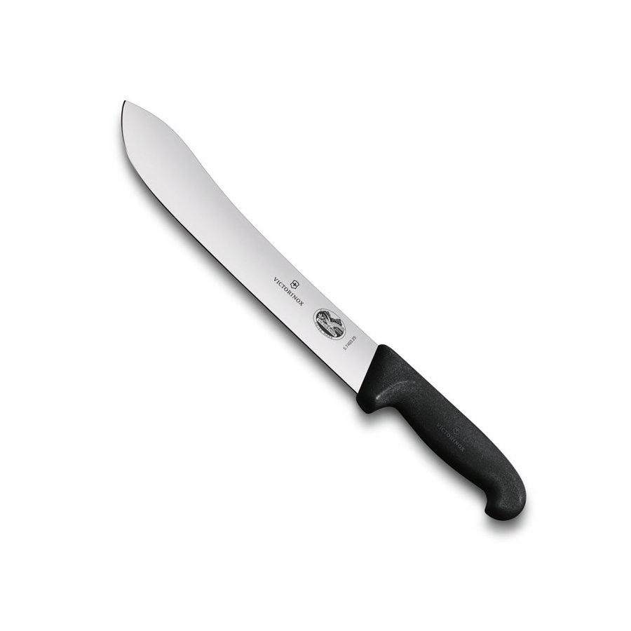 Victorinox Slagterkniv m. Bred Spids 25 cm, Sort Fibrox