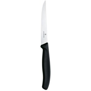 Victorinox Steakmesser SwissClassic mit Wellenschliff 11 cm, Schwarz