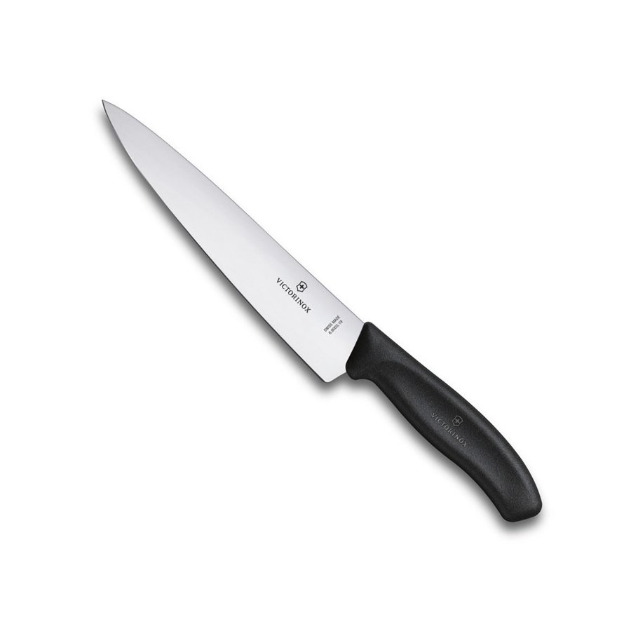 Victorinox Kokkekniv Lige Klinge 19 cm, Sort Fibrox