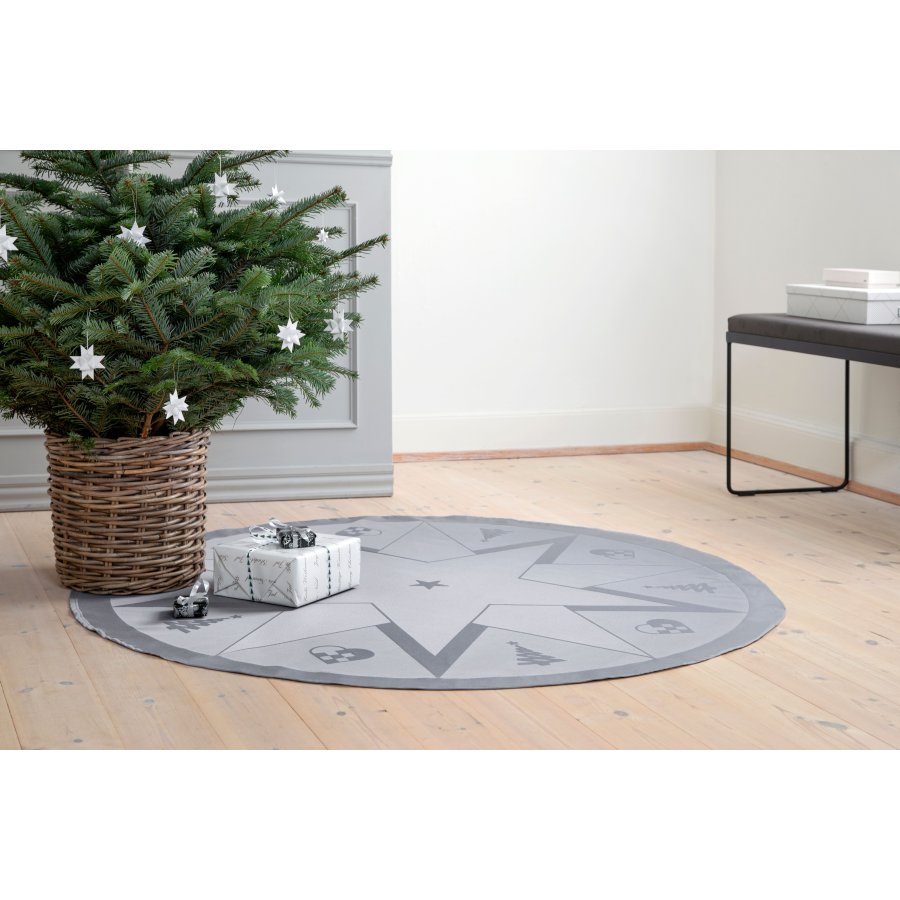 Novoform Stars Weihnachtsbaumdecke 140 cm, Rot 140 cm, Grau