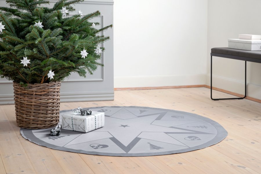 Novoform Stars Weihnachtsbaumdecke 140 cm, Rot 140 cm, Grau