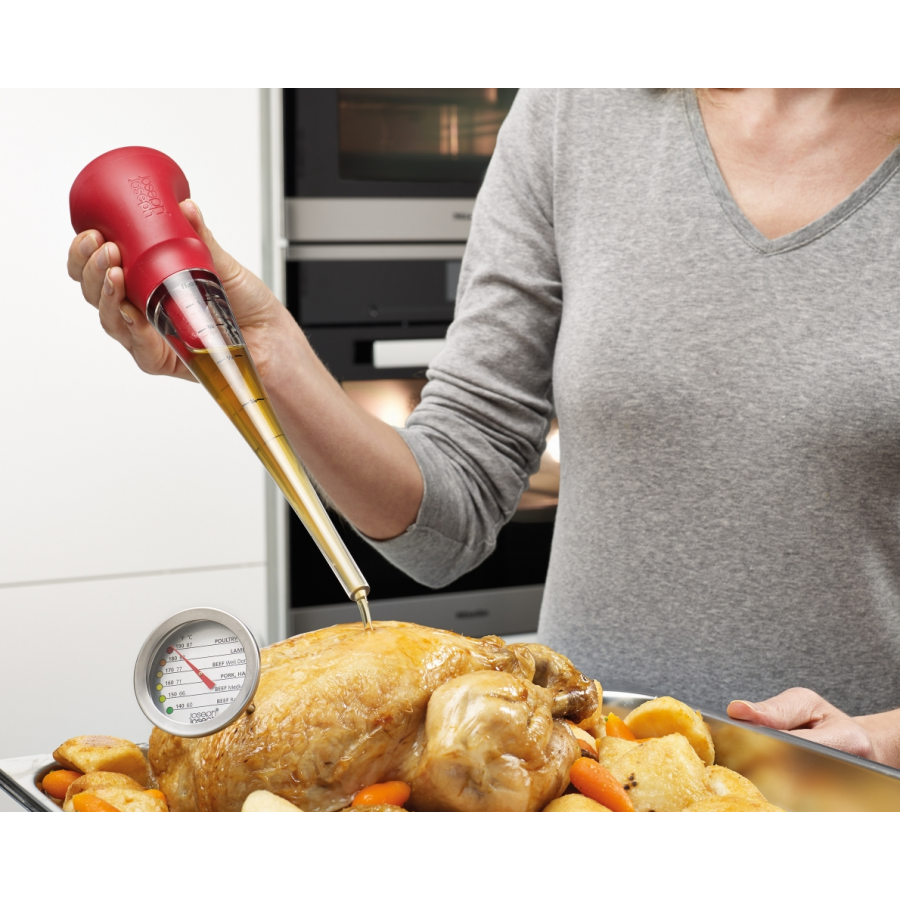 Joseph Joseph ThermoBaste stegepipette og stegetermometer r�d/klar