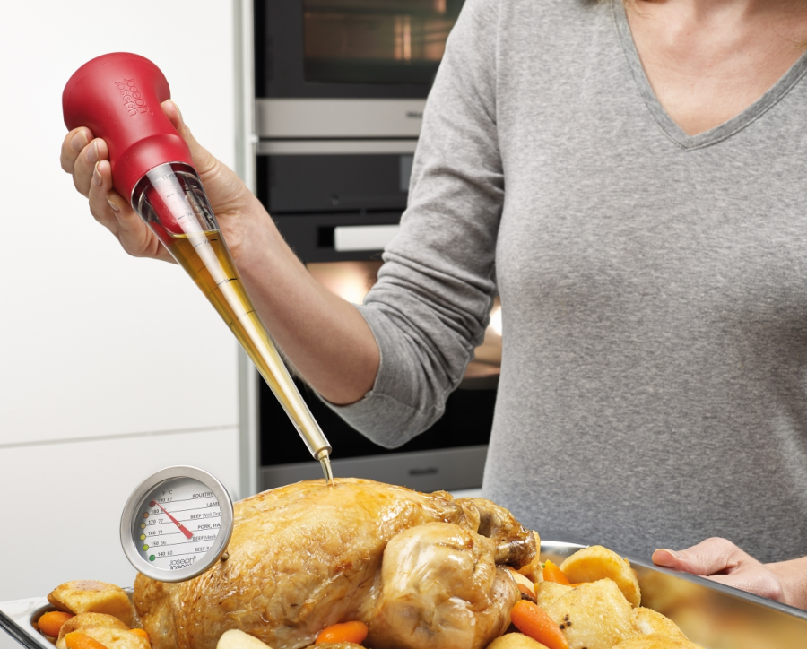 Joseph Joseph ThermoBaste stegepipette og stegetermometer r�d/klar