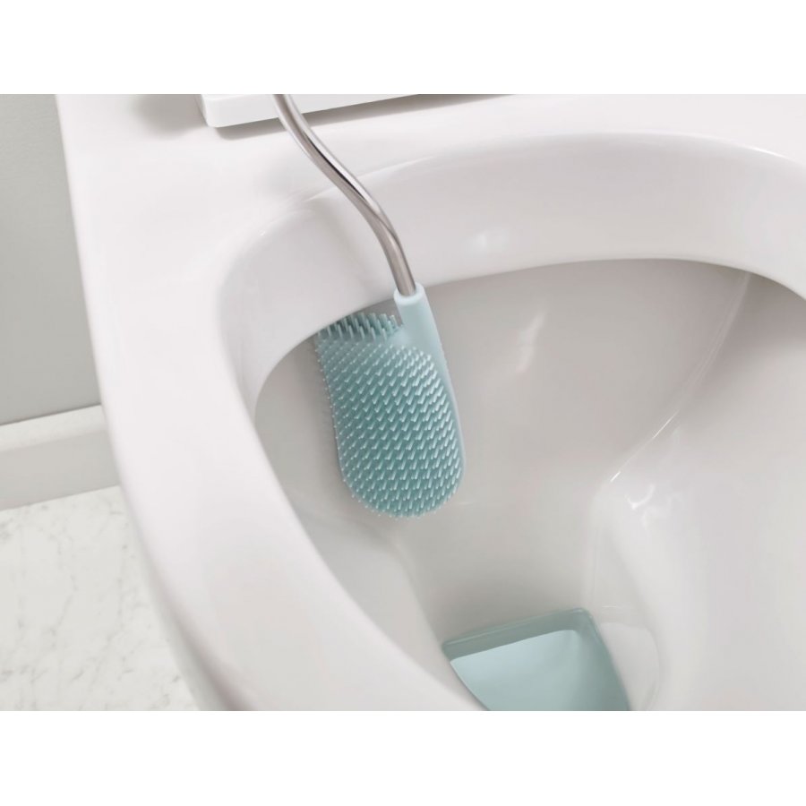 Joseph Joseph Flex Toilettenbrste mit Behlter, Wei/Hellblau