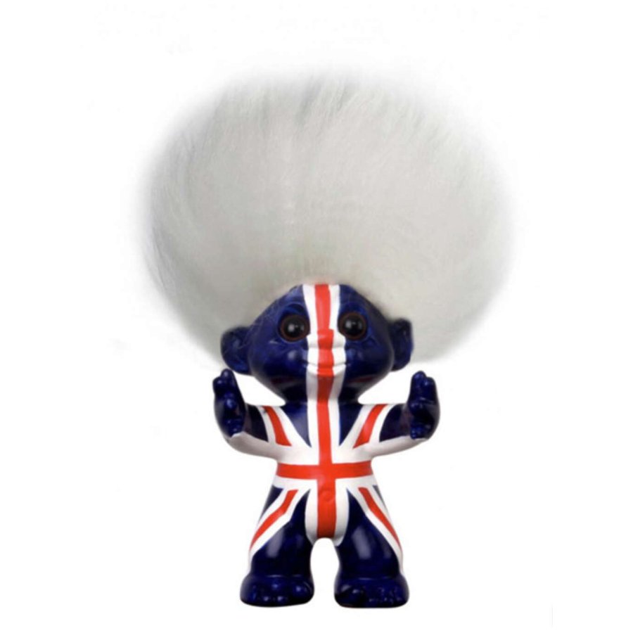 Lykketrold Good Luck Troll 9 cm, Union Jack