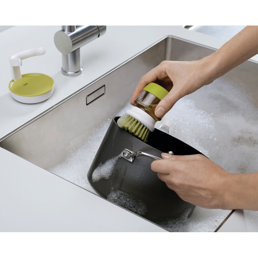 Joseph Joseph Palm Scrub Opvaskebrste-st, Hvid/Grn