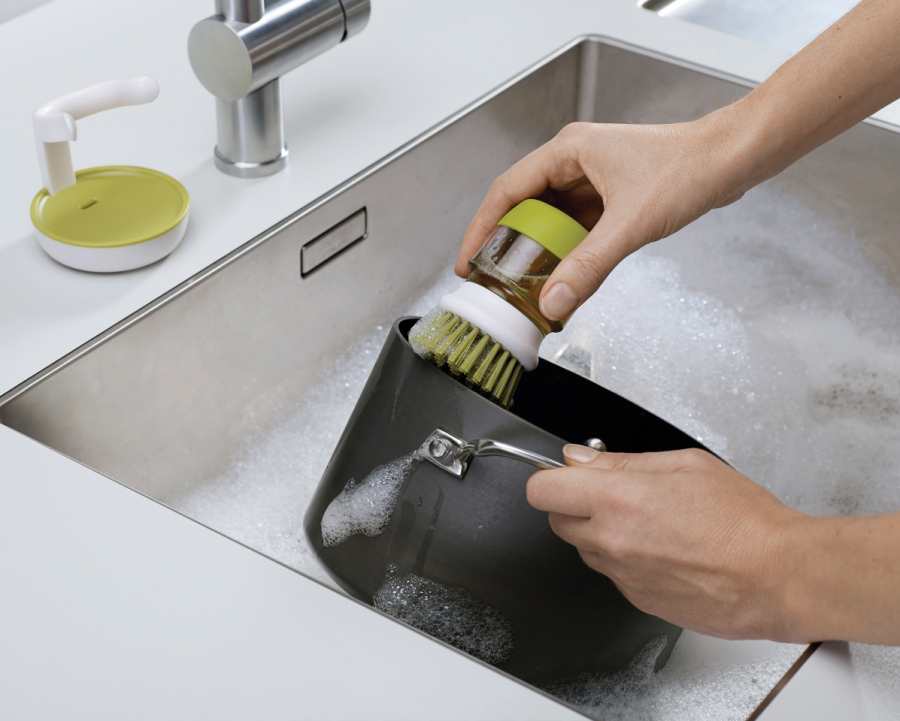 Joseph Joseph Palm Scrub Opvaskebrste-st, Hvid/Grn