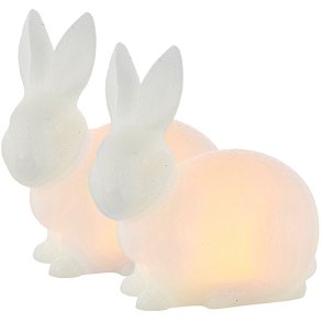 Sirius Elin Lysdekoration Kanin LED 2 stk. H10 cm, Hvid