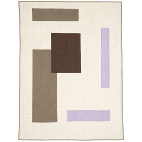 MOUD Home Patch Gestepptes Steppdecke 130x170 cm, Lila/Braun/Beige