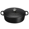 Le Creuset Signature Oval Gryde 31 cm/6,3 L, Mat Sort