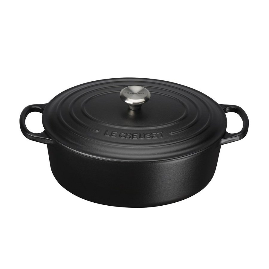 Le Creuset Signature Oval Gryde 31 cm/6,3 L, Mat Sort