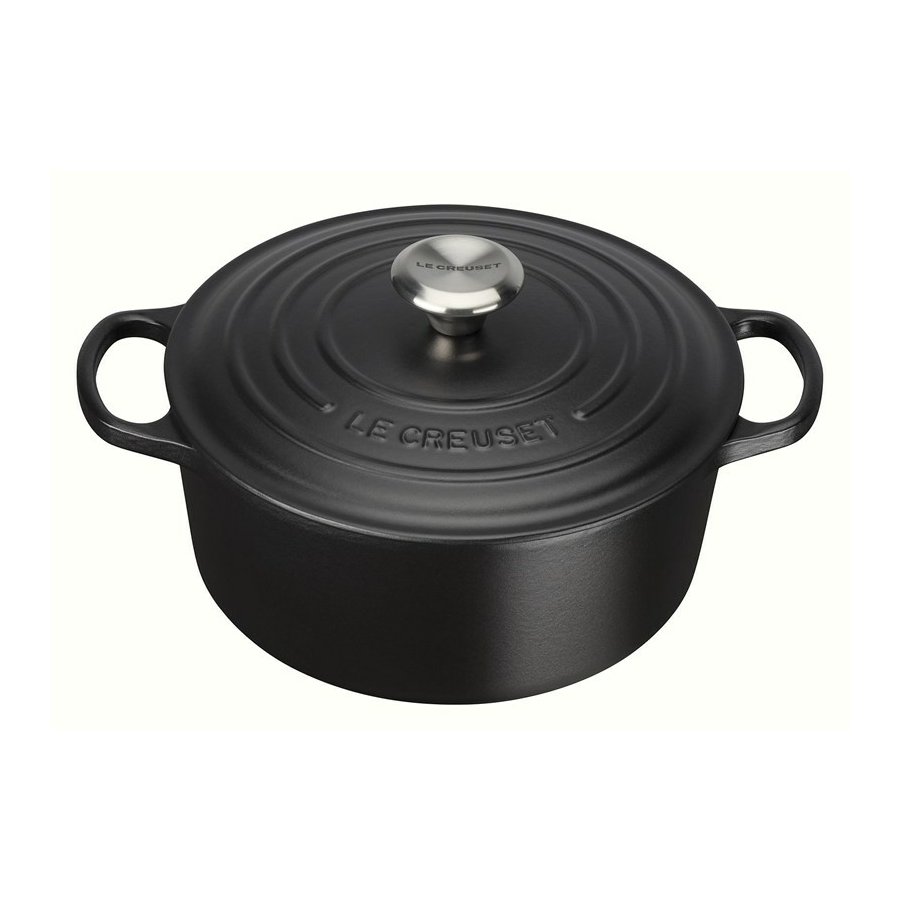 Le Creuset Signature Gryde 24 cm/4,2 L, Mat Sort