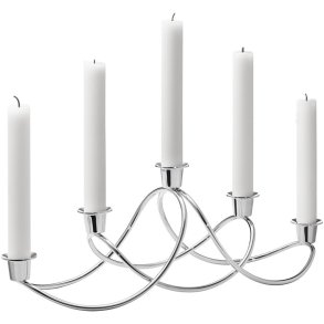 Georg Jensen Harmony Lysestage 42 cm, Blankt Stål