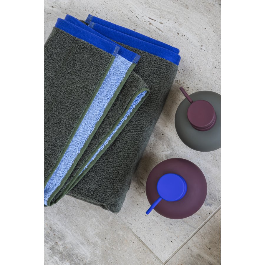 Mette Ditmer Soft Handtuch 5090cm, Dunkeloliv/Hellblau