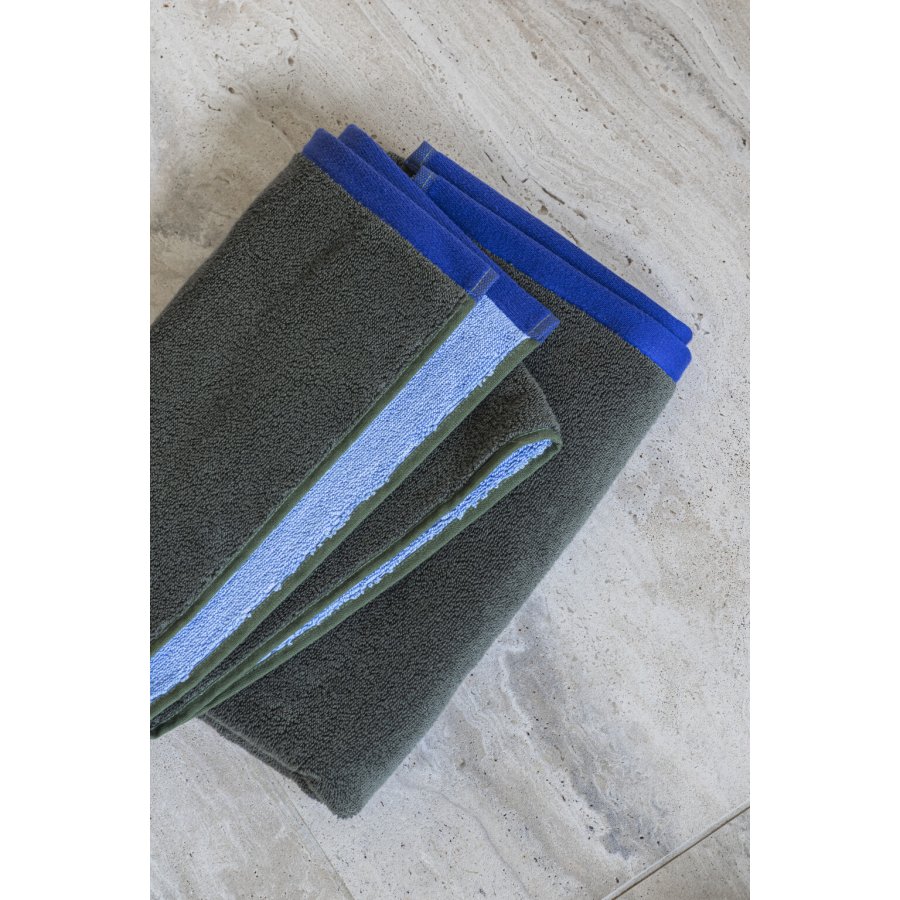 Mette Ditmer Soft Handtuch 5090cm, Dunkeloliv/Hellblau