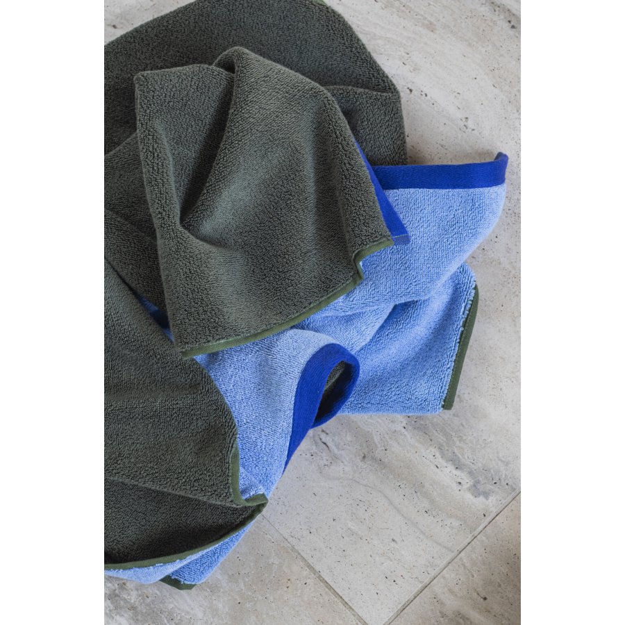 Mette Ditmer Soft Handtuch 2er Set 4055cm, Dunkeloliv/Hellblau