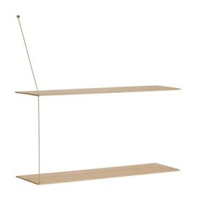 WOUD Stedge Wandregale 80 cm, Eiche/Messing