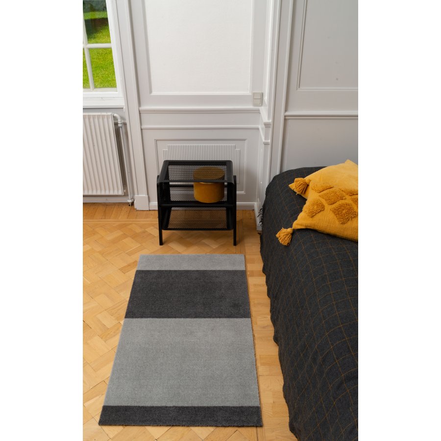 Tica Copenhagen Stripes Horisontal Gulvmtte 67x120 cm, Steelgrey/Lysegr