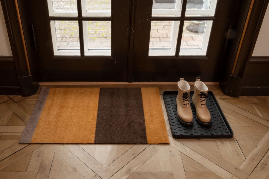 Tica Copenhagen Stripes Horisontal Gulvmtte 60x90 cm, Dijon/Sand/Brun