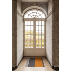 Tica Copenhagen Stripes Horisontal Gulvmåtte 60x90 cm, Lysegrå/Steelgrey/Dijon