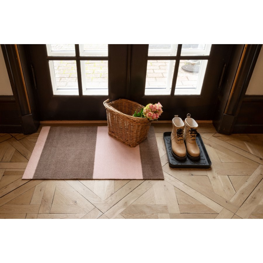 Tica Copenhagen Stripes Horisontal Gulvmtte 60x90 cm, Sand/Lyserd