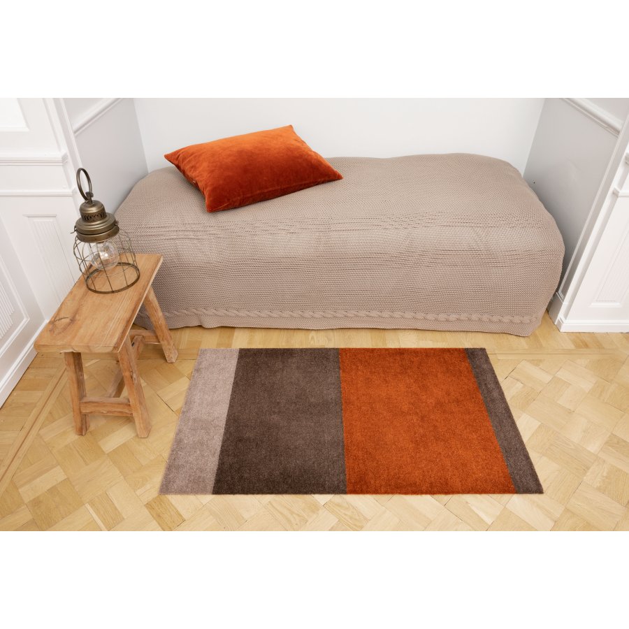Tica Copenhagen Stripes Horisontal Gulvmtte 60x90 cm, Sand/Brun/Terracotta