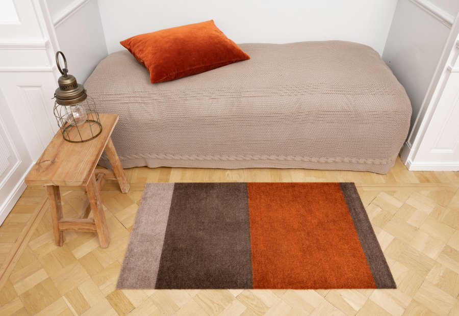 Tica Copenhagen Stripes Horisontal Gulvmtte 60x90 cm, Sand/Brun/Terracotta