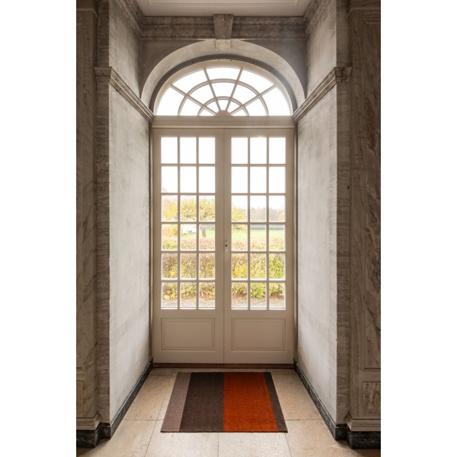 Tica Copenhagen Stripes Horisontal Gulvmtte 60x90 cm, Sand/Brun/Terracotta
