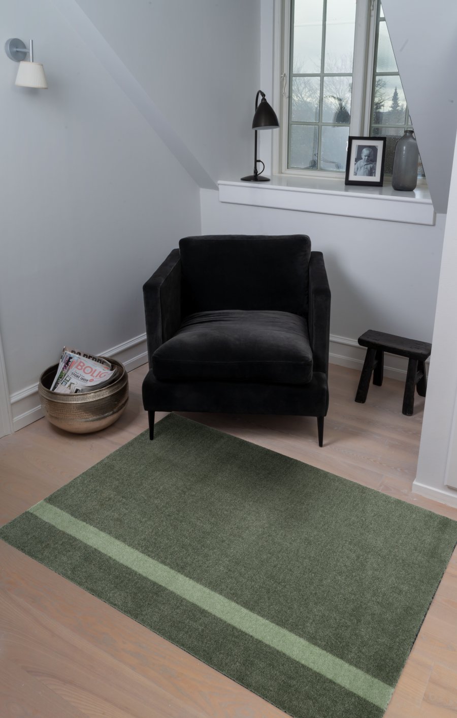 Tica Copenhagen Stripe Vertical Mtte 90x130 cm, Lysegrn/stvet grn