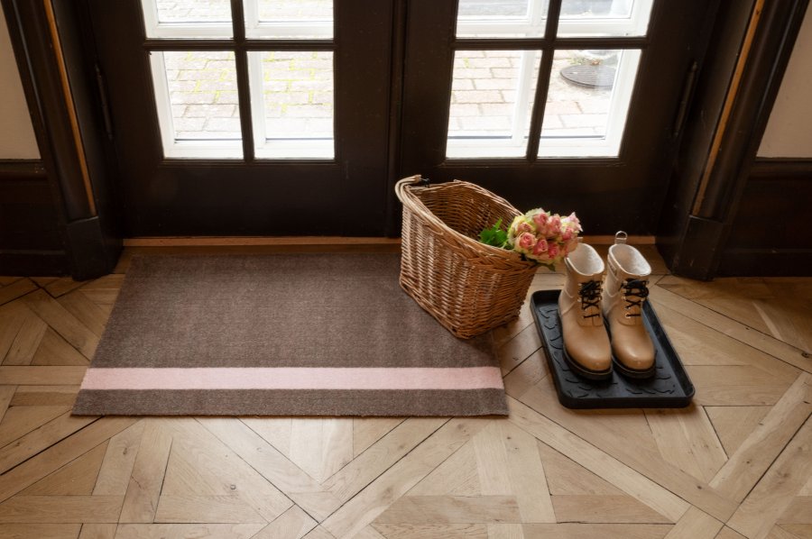 Tica Copenhagen Stripes Vertikal Gulvmtte 60x90 cm, Sand/Rose
