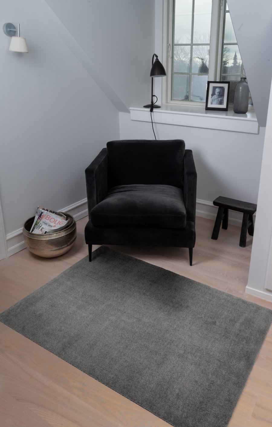 Tica Copenhagen Uni Color Smudsmtte 90x130 cm, Steelgrey