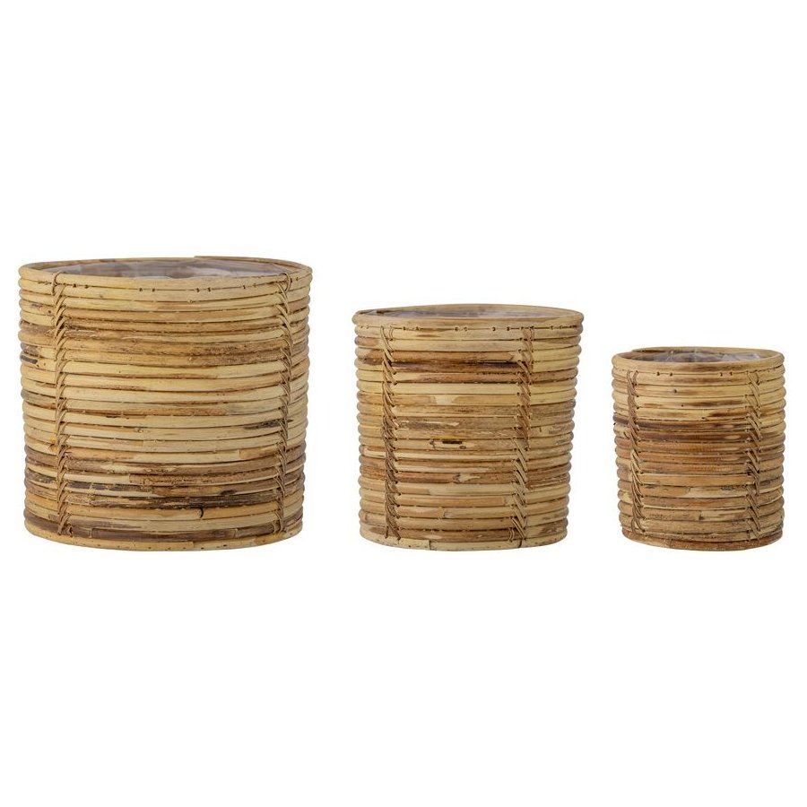 Bloomingville Linoa Blumentopf 3er Set, Rattan