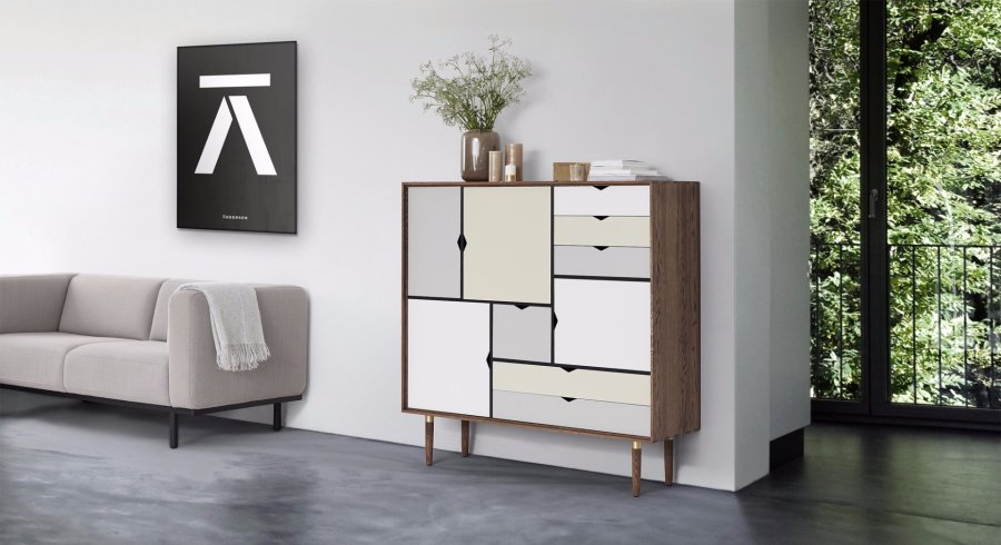 Andersen Furniture S3 skab Farvede fronter, Eg sbe krop