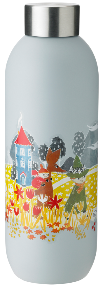 Stelton Keep Cool Mumin Trinkflasche 0,75 L, Moomin Soft Sky