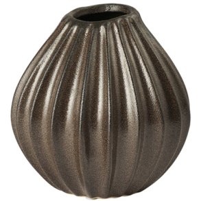 Broste Copenhagen Wide Vase H15 cm, Antique Brown