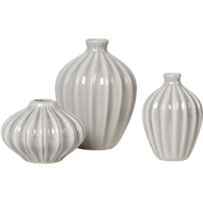 Broste Copenhagen Amalie Vase 3er Set, Rainy Day Grey