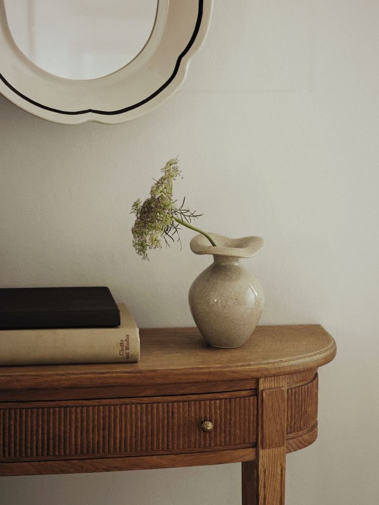 Broste Copenhagen Florentina Vase H14cm, Beige