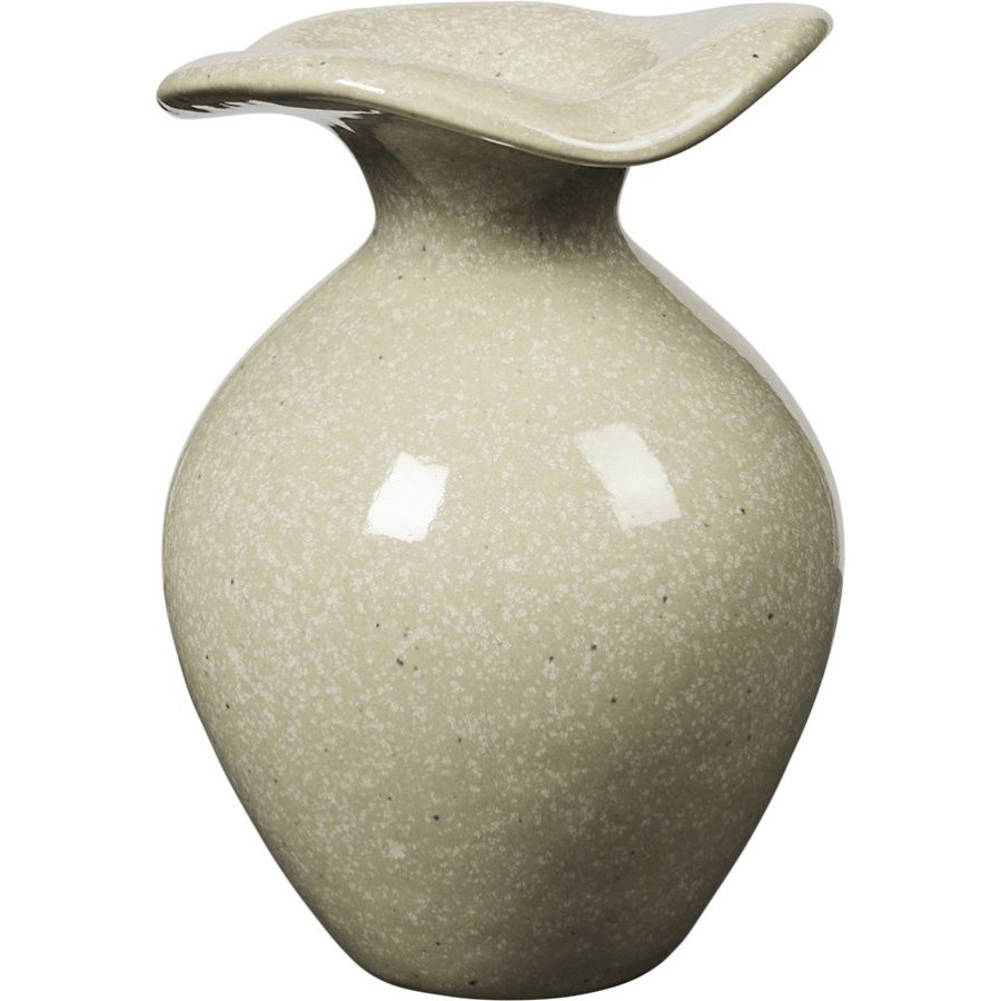 Broste Copenhagen Florentina Vase H14cm, Beige