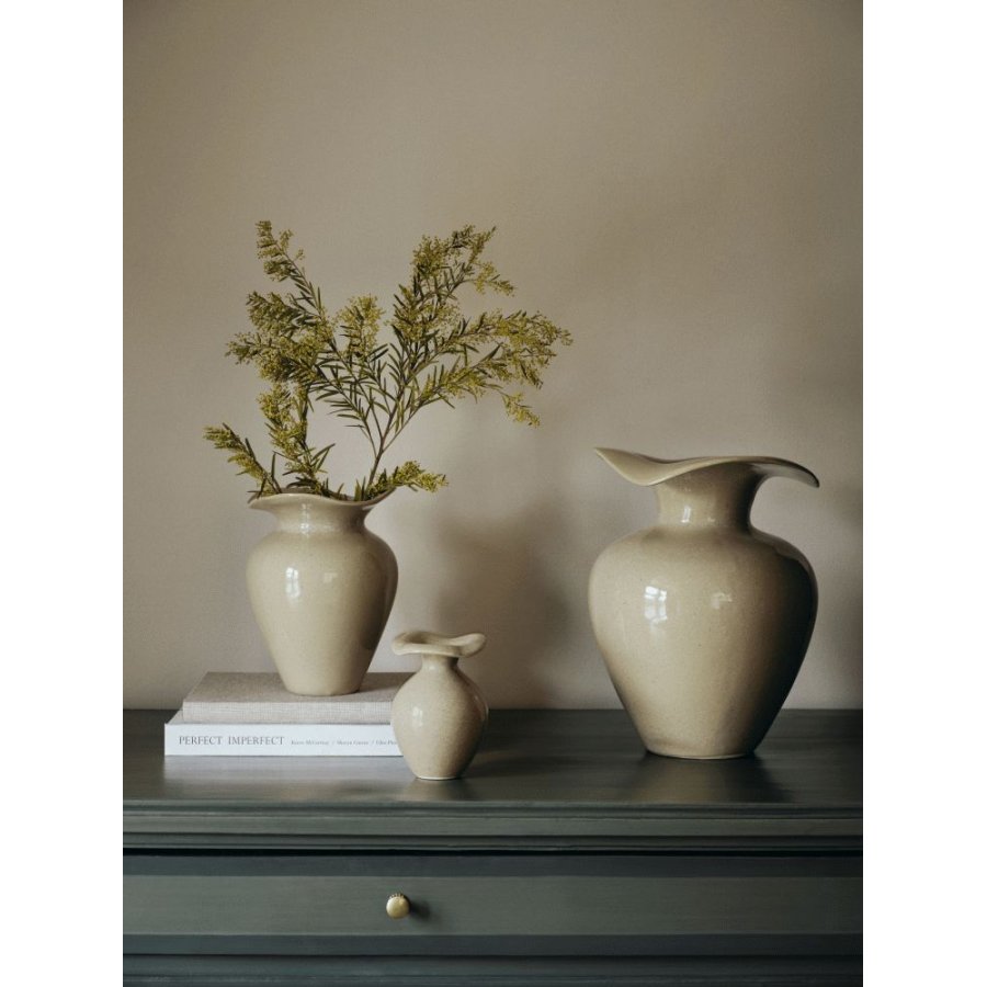 Broste Copenhagen Florentina Vase H32cm, Beige