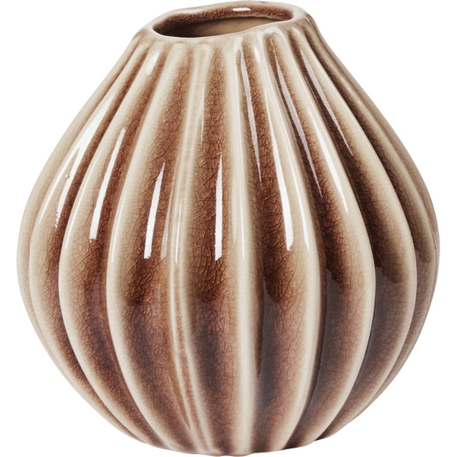 Broste Copenhagen Wide Vase H15 cm, Brun