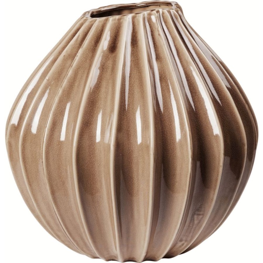 Broste Copenhagen Wide Vase H25 cm, Brun