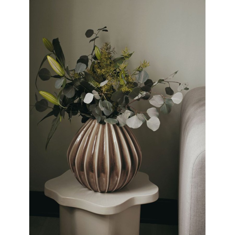 Broste Copenhagen Wide Vase H30 cm, Brun